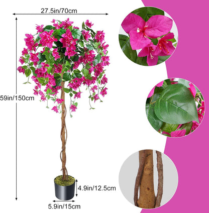 4FT Artificial Outdoor Trees Rose Tree Yellow Floral Tree