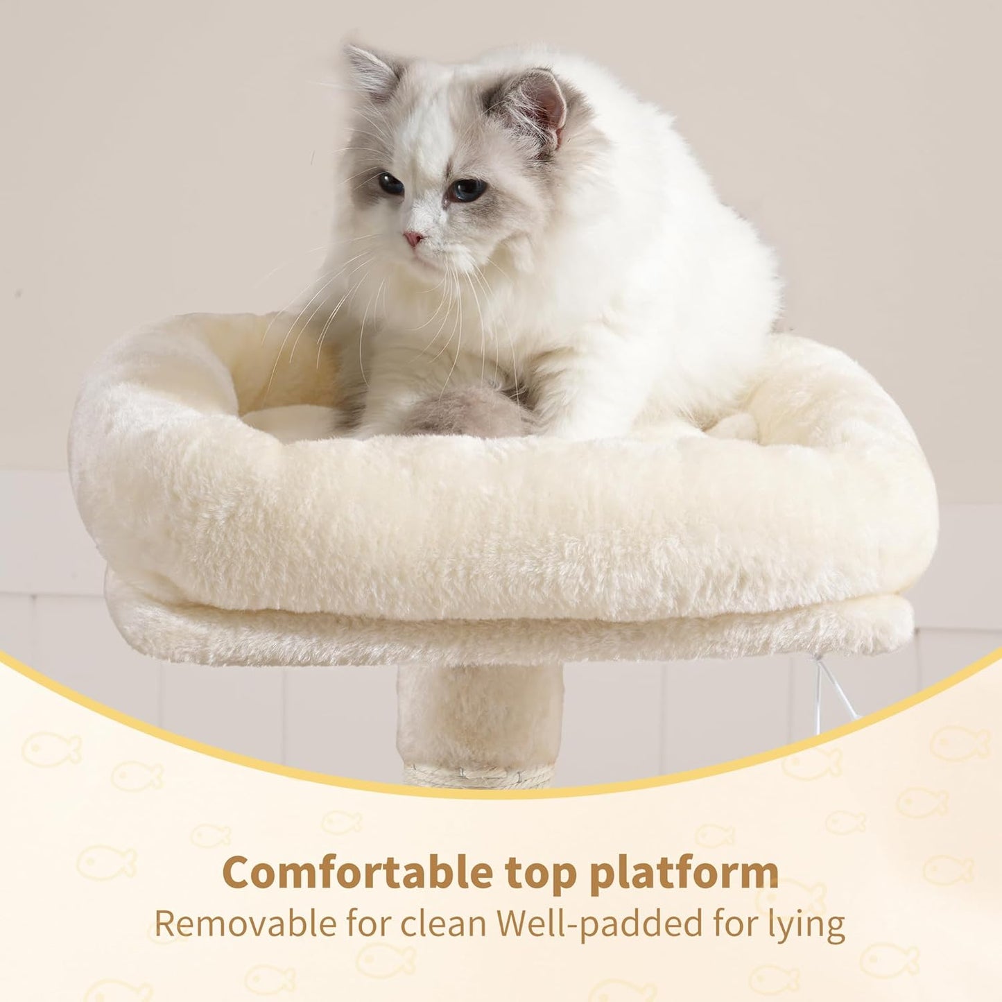 Cat Tree with Toy, 43.3 inch Cat Tower for Indoor Cats HCT004SGR | Cat Condo with Durable Sisal Scratching Posts, Cat House with Padded Plush Perch, Cozy Hammock, Green