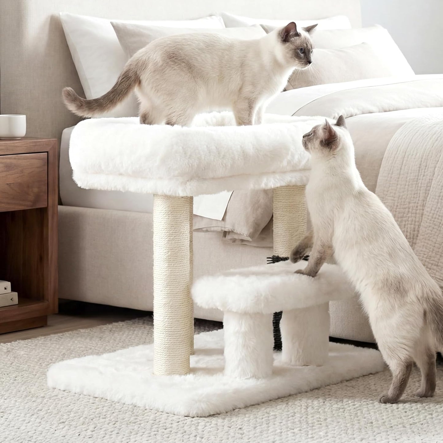 Cat Tree with Toy, 43.3 inch Cat Tower for Indoor Cats HCT004SGR | Cat Condo with Durable Sisal Scratching Posts, Cat House with Padded Plush Perch, Cozy Hammock, Green