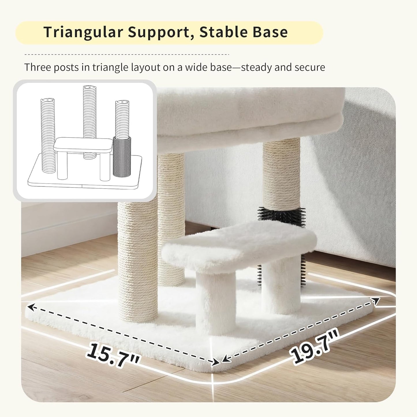 Cat Tree with Toy, 43.3 inch Cat Tower for Indoor Cats HCT004SGR | Cat Condo with Durable Sisal Scratching Posts, Cat House with Padded Plush Perch, Cozy Hammock, Green