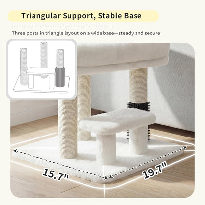 Cat Tree with Toy, 43.3 inch Cat Tower for Indoor Cats HCT004SGR | Cat Condo with Durable Sisal Scratching Posts, Cat House with Padded Plush Perch, Cozy Hammock, Green