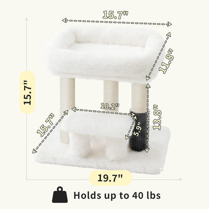 Cat Tree with Toy, 43.3 inch Cat Tower for Indoor Cats HCT004SGR | Cat Condo with Durable Sisal Scratching Posts, Cat House with Padded Plush Perch, Cozy Hammock, Green