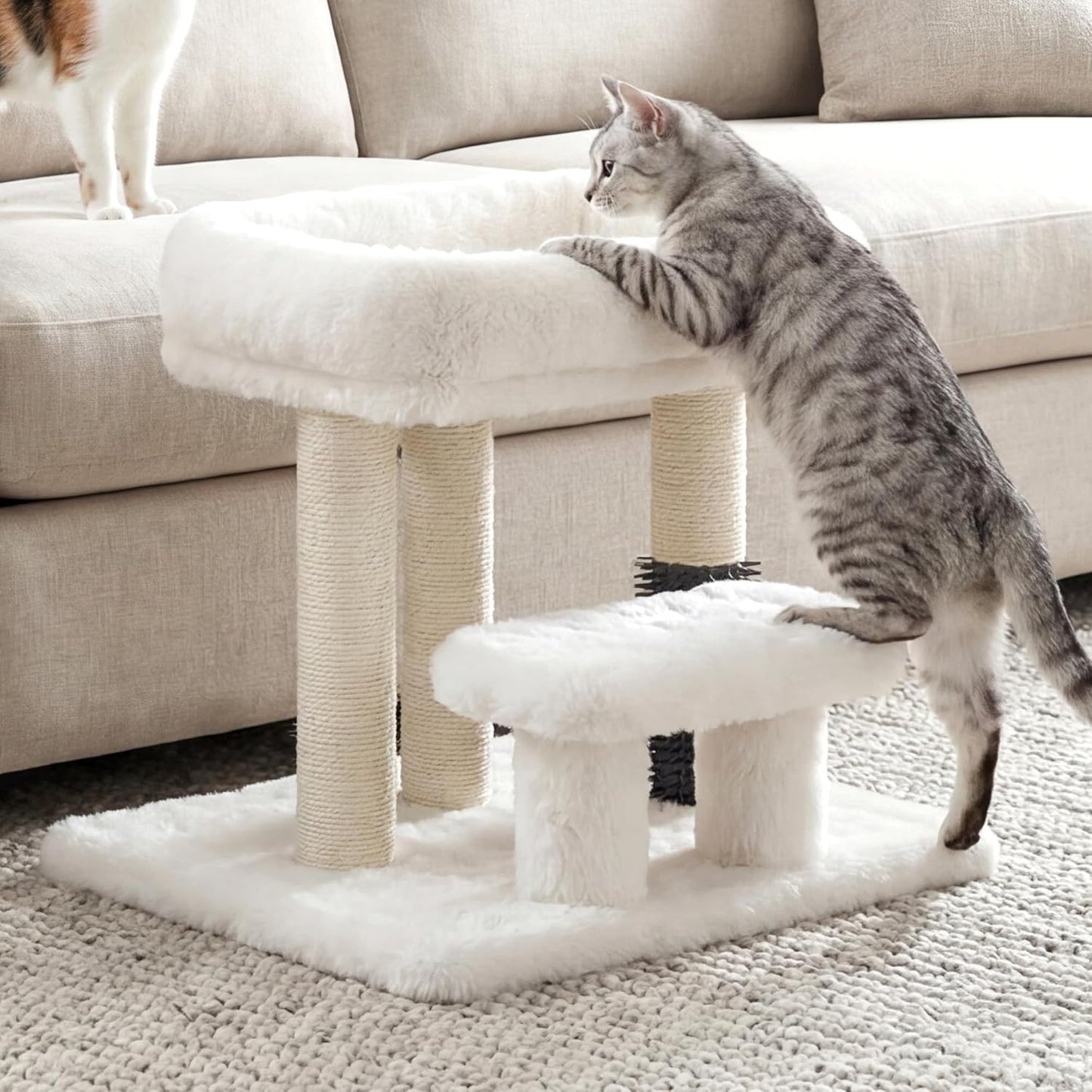 Cat Tree with Toy, 43.3 inch Cat Tower for Indoor Cats HCT004SGR | Cat Condo with Durable Sisal Scratching Posts, Cat House with Padded Plush Perch, Cozy Hammock, Green