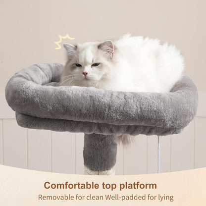 Cat Tree with Toy, 43.3 inch Cat Tower for Indoor Cats HCT004SGR | Cat Condo with Durable Sisal Scratching Posts, Cat House with Padded Plush Perch, Cozy Hammock, Green