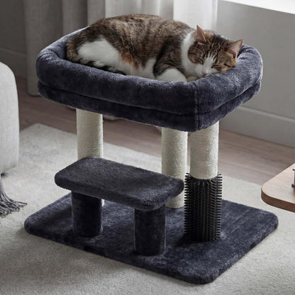 Cat Tree with Toy, 43.3 inch Cat Tower for Indoor Cats HCT004SGR | Cat Condo with Durable Sisal Scratching Posts, Cat House with Padded Plush Perch, Cozy Hammock, Green