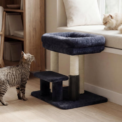 Cat Tree with Toy, 43.3 inch Cat Tower for Indoor Cats HCT004SGR | Cat Condo with Durable Sisal Scratching Posts, Cat House with Padded Plush Perch, Cozy Hammock, Green
