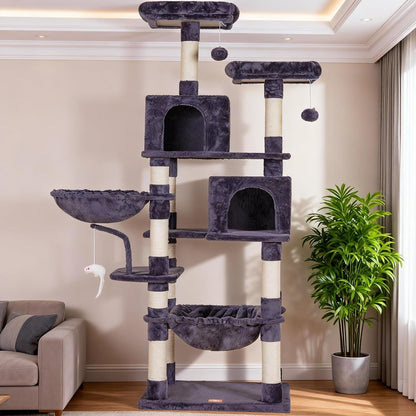 Cat Tree with Toy, 43.3 inch Cat Tower for Indoor Cats HCT004SGR | Cat Condo with Durable Sisal Scratching Posts, Cat House with Padded Plush Perch, Cozy Hammock, Green