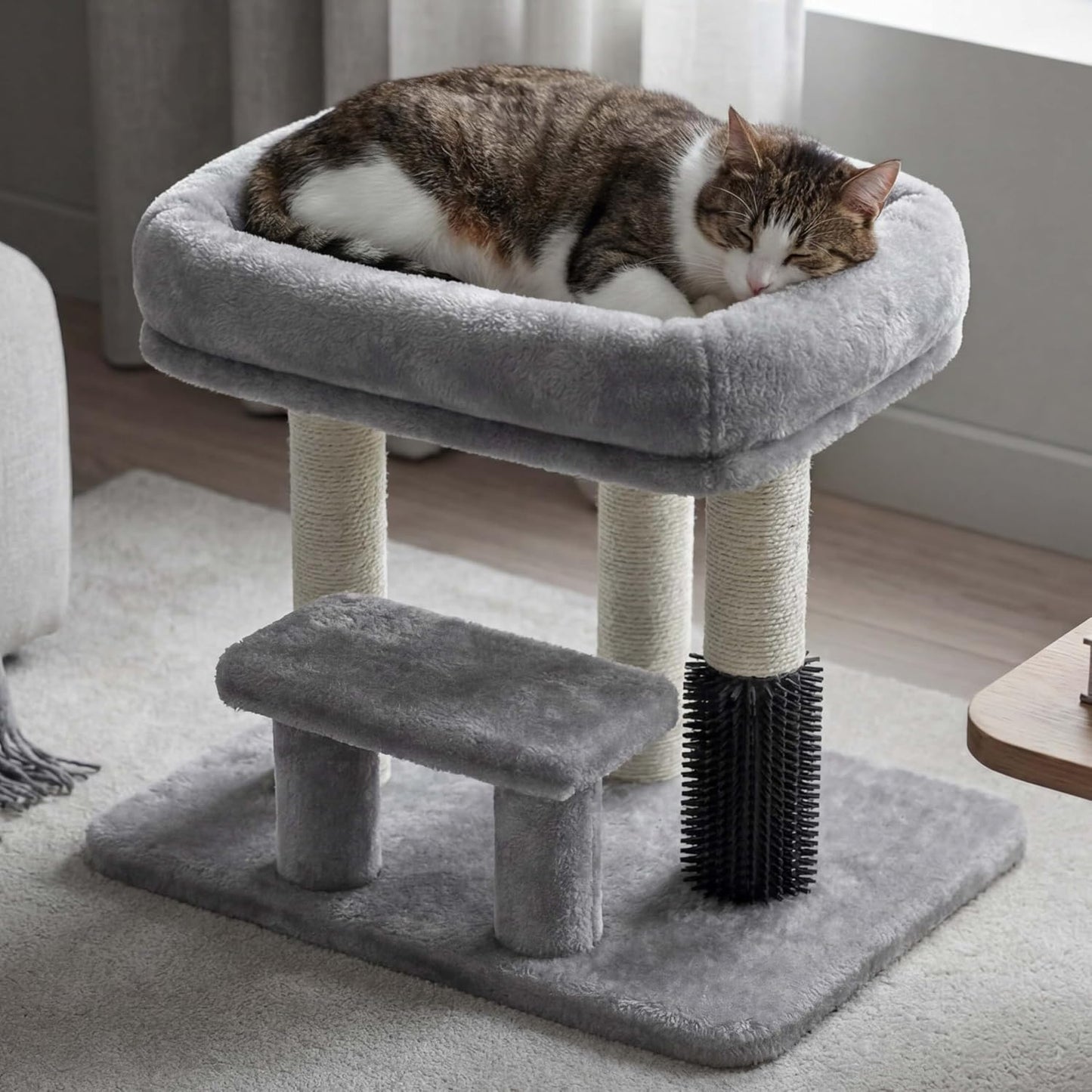Cat Tree with Toy, 43.3 inch Cat Tower for Indoor Cats HCT004SGR | Cat Condo with Durable Sisal Scratching Posts, Cat House with Padded Plush Perch, Cozy Hammock, Green