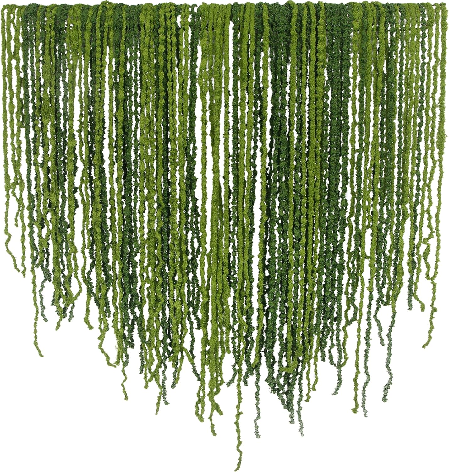 60 Pcs Hanging Moss Vines Faux Moss Garland for Decorating Plants Artificial Amaranthus Hanging Flowers 59-63 Inch Fake Mossy Rope for Crafts Wedding Arch Floral Arrangment Wall Hanging Mantle