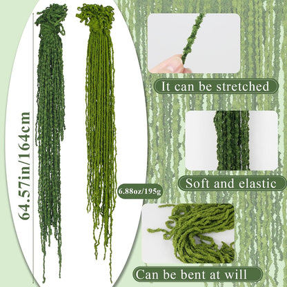 60 Pcs Hanging Moss Vines Faux Moss Garland for Decorating Plants Artificial Amaranthus Hanging Flowers 59-63 Inch Fake Mossy Rope for Crafts Wedding Arch Floral Arrangment Wall Hanging Mantle
