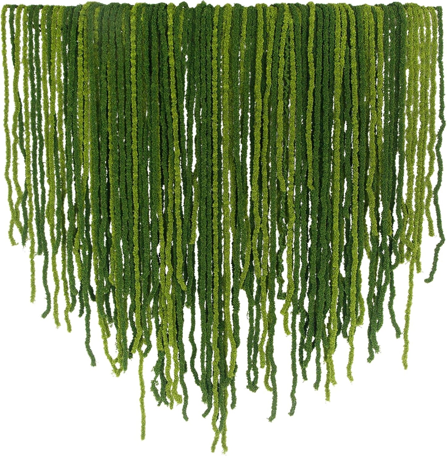 60 Pcs Hanging Moss Vines Faux Moss Garland for Decorating Plants Artificial Amaranthus Hanging Flowers 59-63 Inch Fake Mossy Rope for Crafts Wedding Arch Floral Arrangment Wall Hanging Mantle