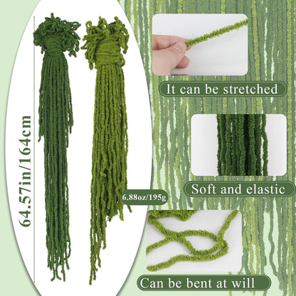 60 Pcs Hanging Moss Vines Faux Moss Garland for Decorating Plants Artificial Amaranthus Hanging Flowers 59-63 Inch Fake Mossy Rope for Crafts Wedding Arch Floral Arrangment Wall Hanging Mantle