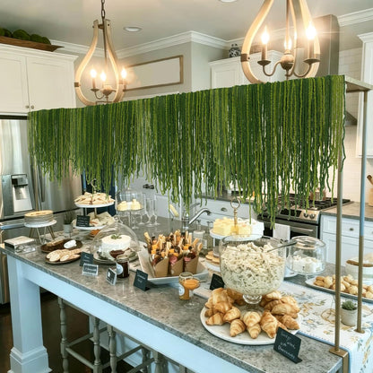 60 Pcs Hanging Moss Vines Faux Moss Garland for Decorating Plants Artificial Amaranthus Hanging Flowers 59-63 Inch Fake Mossy Rope for Crafts Wedding Arch Floral Arrangment Wall Hanging Mantle