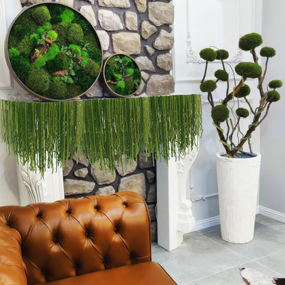 60 Pcs Hanging Moss Vines Faux Moss Garland for Decorating Plants Artificial Amaranthus Hanging Flowers 59-63 Inch Fake Mossy Rope for Crafts Wedding Arch Floral Arrangment Wall Hanging Mantle