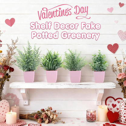 2 Pack Fake Plants in Pot Small Artificial Eucalyptus Potted Plant Faux Rosemary in Pot Greenery for Home Decor Indoor Office Shelf Table Desk Bathroom Decoration (Blue-2)