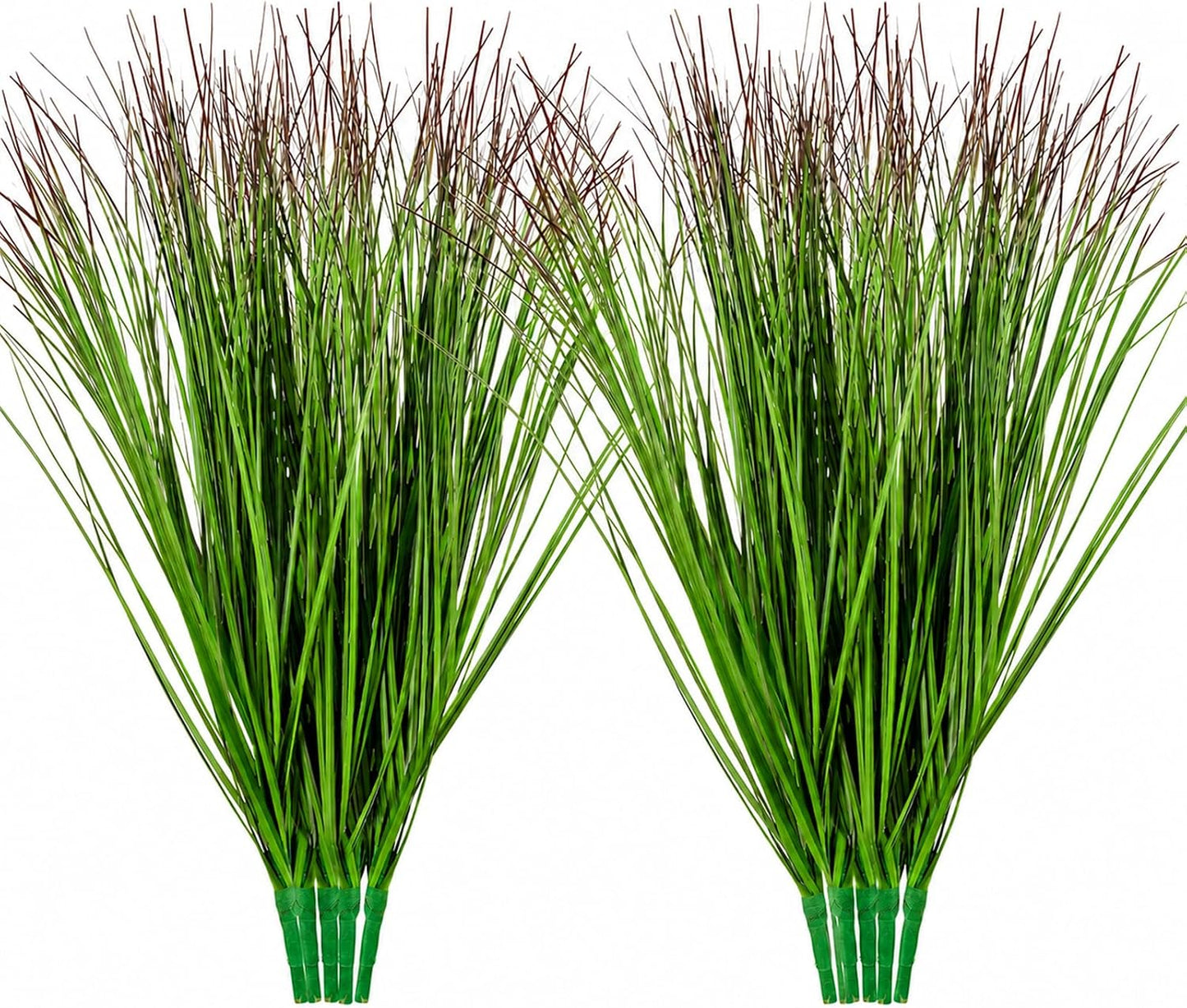 10 Pcs Artificial Onion Grass, 37cm Faux Shrubs Wheat Grass, Green | Fake Tall Gras Greenery Stems for Home Decor Indoor Outdoor Patio Garden Porch UV Resistant