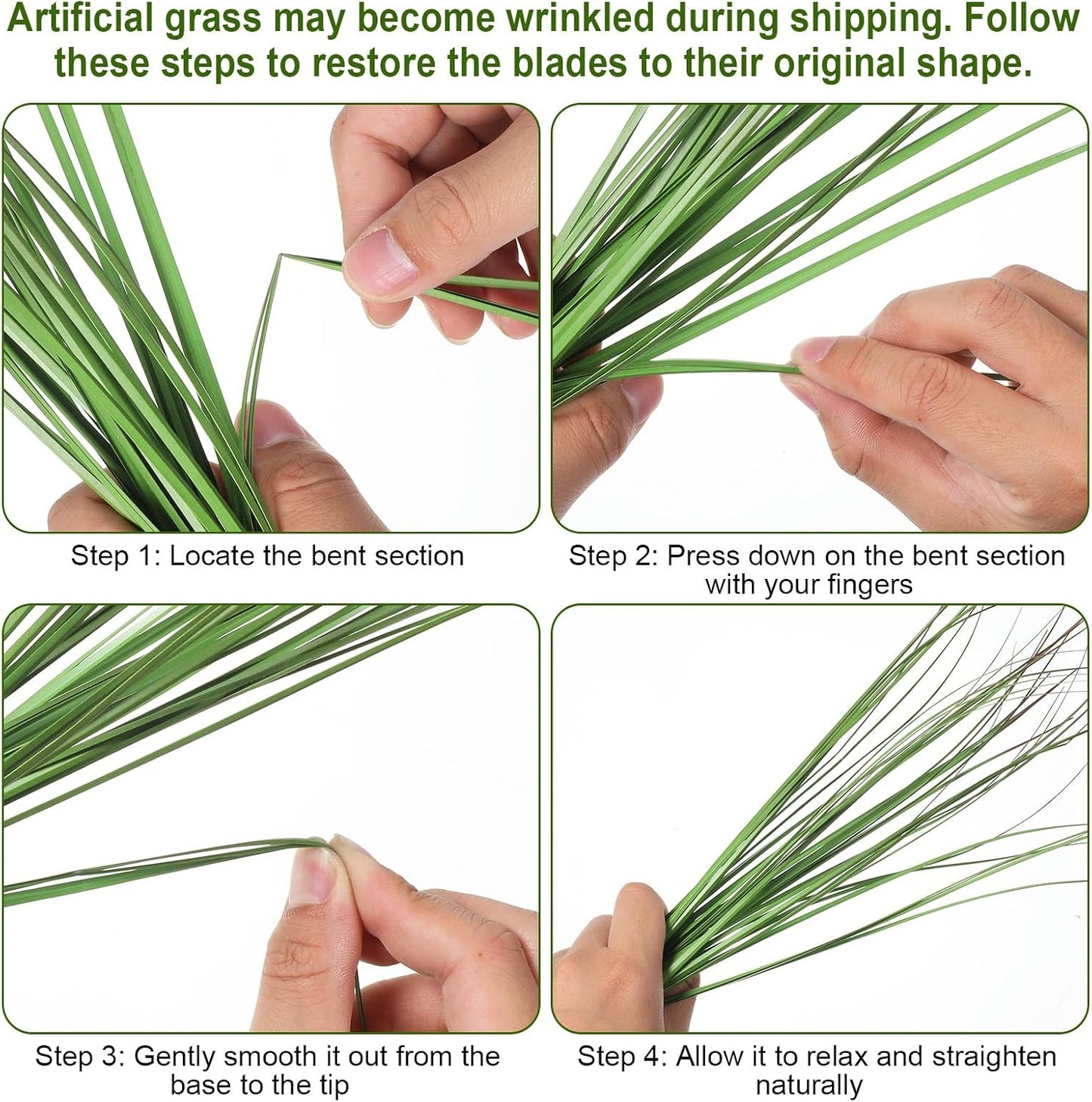 10 Pcs Artificial Onion Grass, 37cm Faux Shrubs Wheat Grass, Green | Fake Tall Gras Greenery Stems for Home Decor Indoor Outdoor Patio Garden Porch UV Resistant