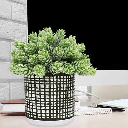 3 Pcs Small Potted Plants Artificial Succulents Hanging Plants and Faux Tropical Snake Plant in Black Geometric Pots for Modern Home Kitchen Windowsill Table Shelf Indoor Outdoor Greenery Decor