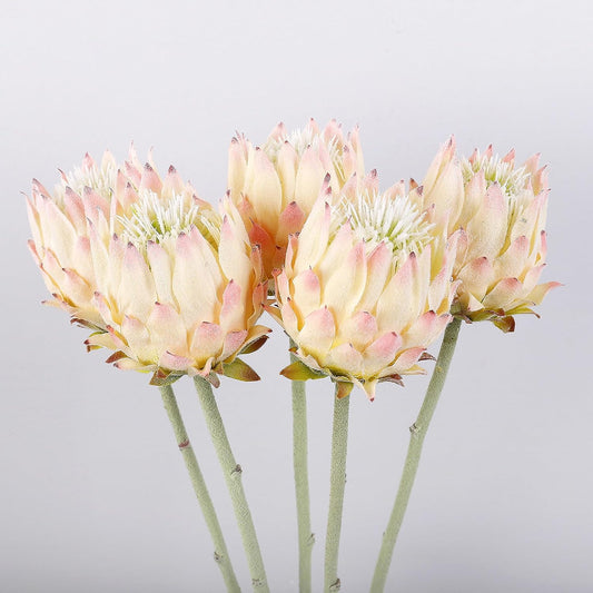 3Pcs Artificial King Protea Flower 25 Inch Fake Protea Cynaroides Bouquet Tropical Flowers Real Touch Plants Floral Tree for Wedding Table Centerpiece Decor (Pink2 Flower)