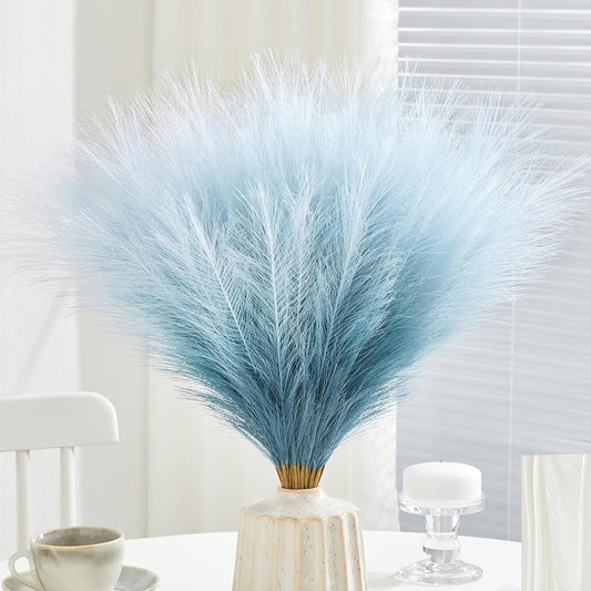 50pcs Faux Pampas Grass 17.7" Artificial Fluffy Pampas Grass Decor