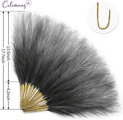 50pcs Faux Pampas Grass 17.7" Artificial Fluffy Pampas Grass Decor