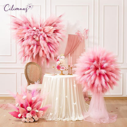 50pcs Faux Pampas Grass 17.7" Artificial Fluffy Pampas Grass Decor