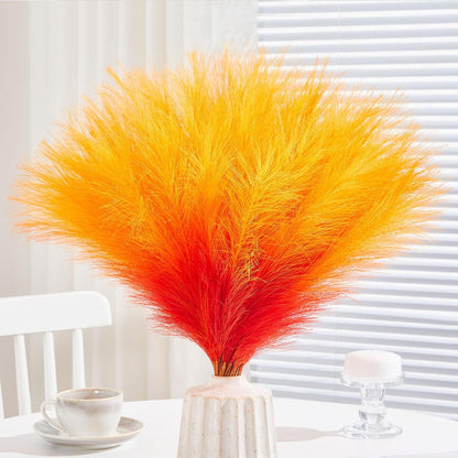 50pcs Faux Pampas Grass 17.7" Artificial Fluffy Pampas Grass Decor