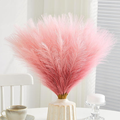 50pcs Faux Pampas Grass 17.7" Artificial Fluffy Pampas Grass Decor