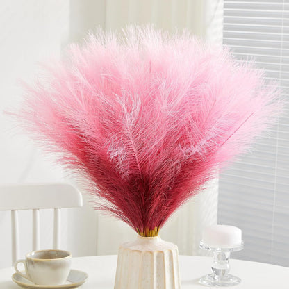 50pcs Faux Pampas Grass 17.7" Artificial Fluffy Pampas Grass Decor