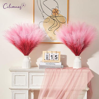 50pcs Faux Pampas Grass 17.7" Artificial Fluffy Pampas Grass Decor