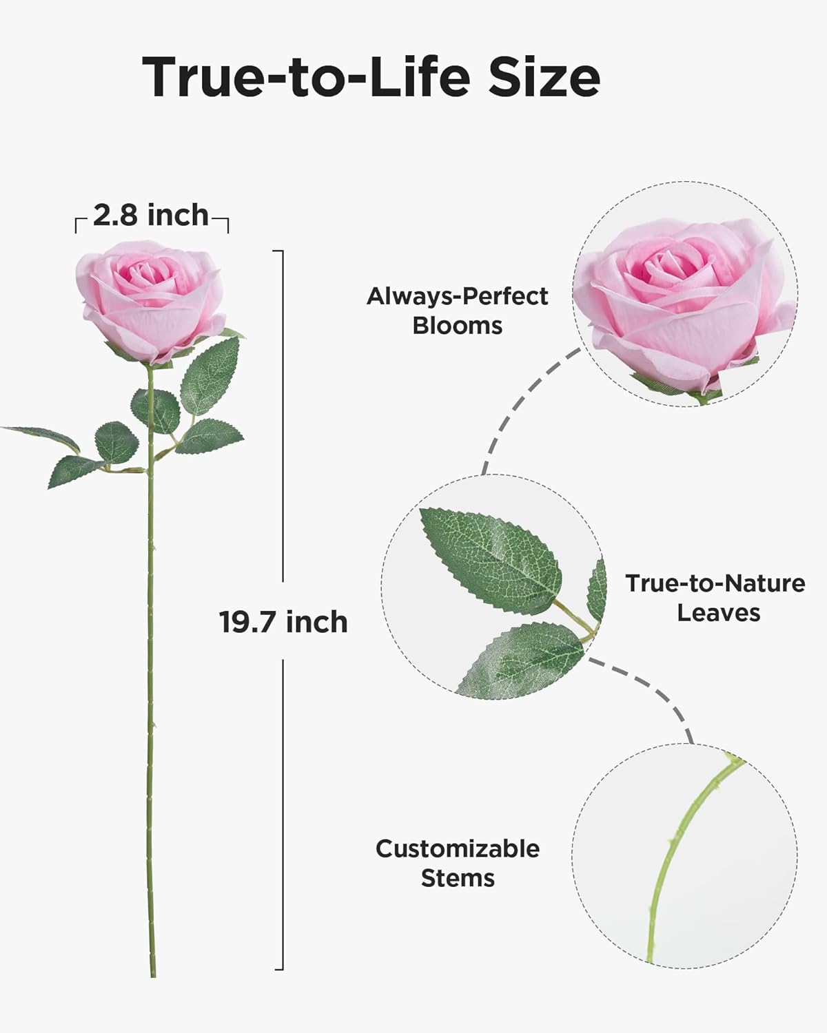 50 Pcs Red Roses Artificial Flowers, Fake Velvet Silk Rose Bulk Faux Flower for Mother's Gift Decoration DIY Wedding Centerpieces Proposal Bridal Bouquets Party Floral Decor (50, Red)