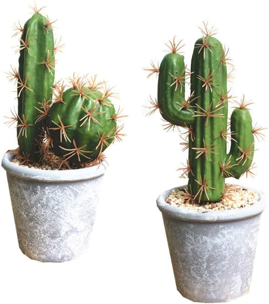 Artificial Succulent Plants Faux Cactus Decorative Succulents Potted Fake Cacti with Gray Pots Artificial Cactus for Bathroom/Home Decor House Decorations(B Set)