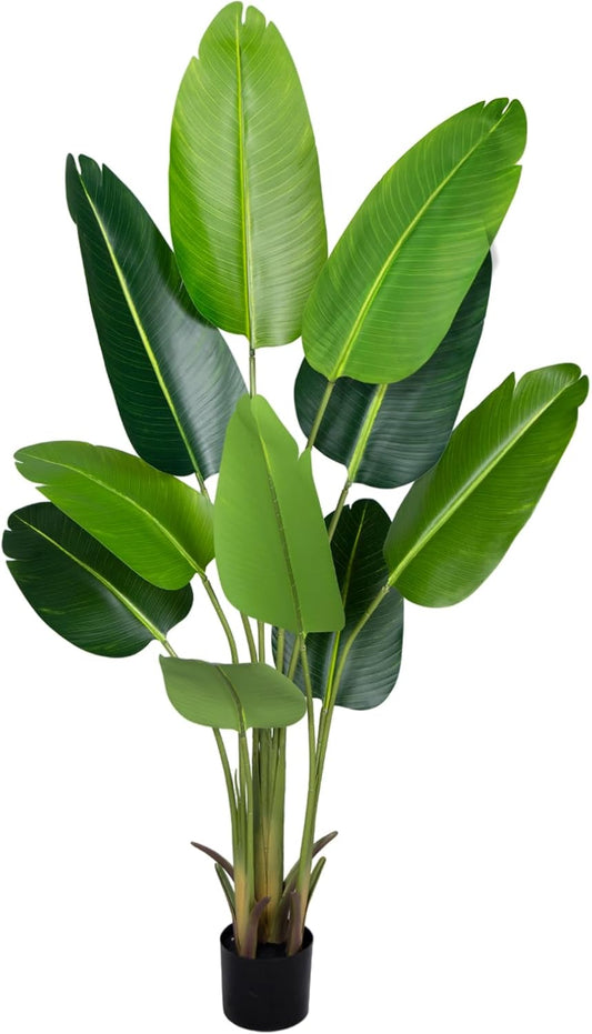 Artificial Bird of Paradise Plant,5.2Ft Faux Banana Tree