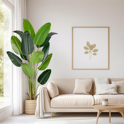 Artificial Bird of Paradise Plant,5.2Ft Faux Banana Tree