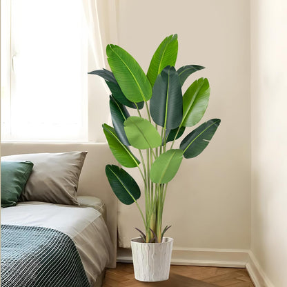Artificial Bird of Paradise Plant,5.2Ft Faux Banana Tree