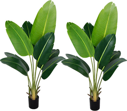 Artificial Bird of Paradise Plant,5.2Ft Faux Banana Tree