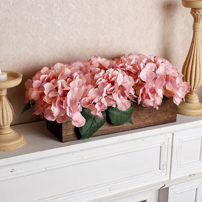 Pre-Made Hydrangea Centerpiece for Dining Table, Navy Blue | Artificial Hydrangea Flower Centerpieces Fake Flowers Arrangements Decor with Wood Tray Wedding Kitchen Indoor Party