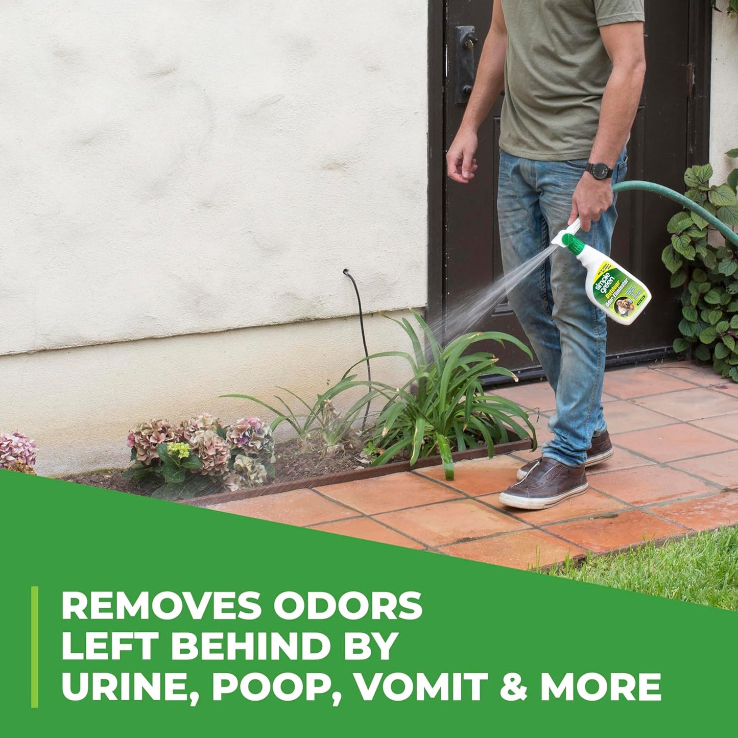 Outdoor Odor Eliminator for Pets, Dogs, Ideal for Artificial Grass & Patio (32 oz Hose End Sprayer)