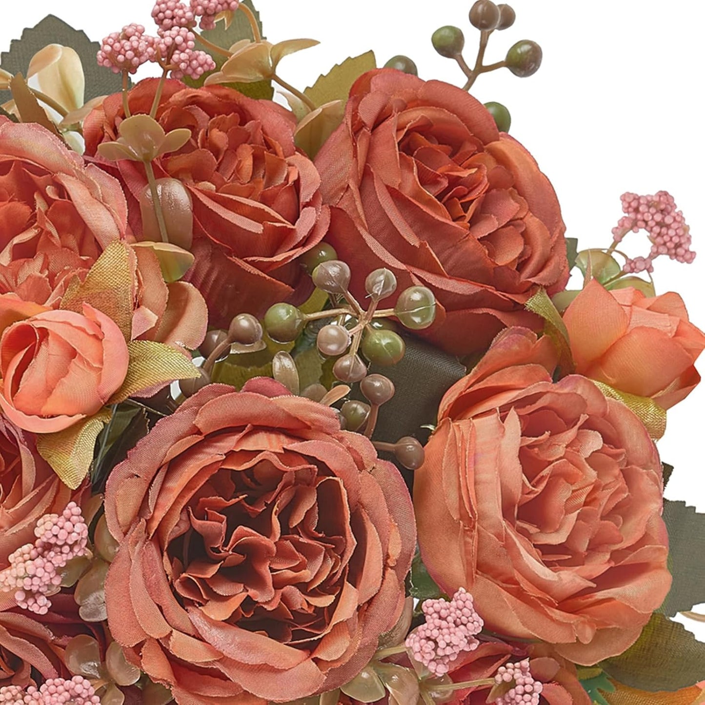 Peonies Artificial Flowers, Small Silk Flowers for Home Decor Indoor Fake Bouquet Faux Floral Arrangements Dining Table Centerpieces for Kitchen Party Decor Pink