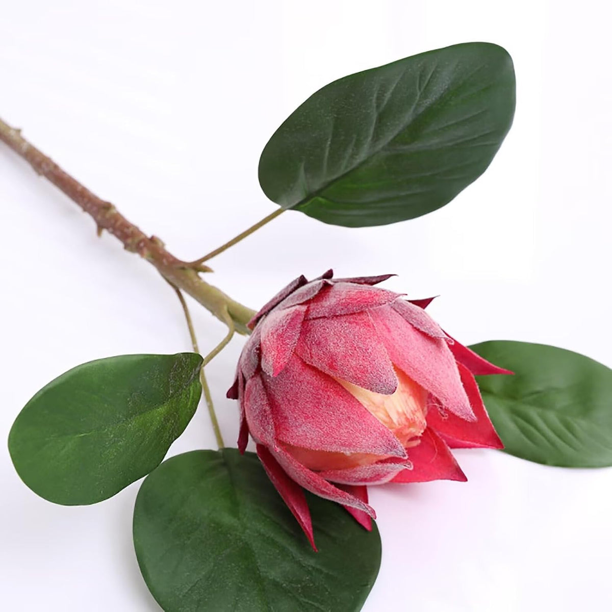 3Pcs Artificial King Protea Flowers Hot Pink Protea Cynaoides Flowers Real Touch Faux Protea Flowers Bouquet Flower Arrangements for Home Garden Wedding Party Decoration