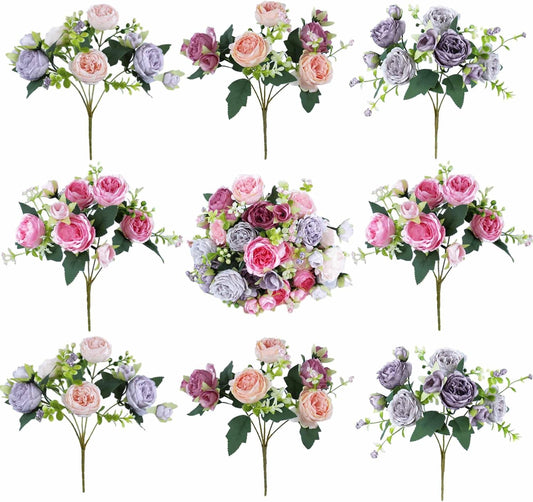 8 Pack Peonies Artificial Flowers Centerpieces for Tables
