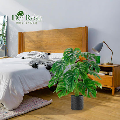 Artificial Plants Indoor Large 26'' Fake Monstera Faux Potted Plants Indoor Tall for Home Farmhouse Bedroom Living Room Decor
