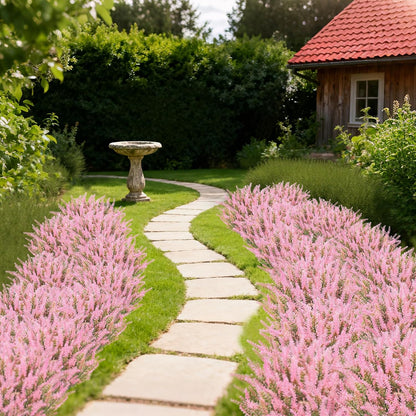 10 Bundles Fake Flowers Artificial Lavender Plants, Purple | Faux plastic plants for home wedding kitchen garden patio porch window box office table centerpieces indoor outdoor decor