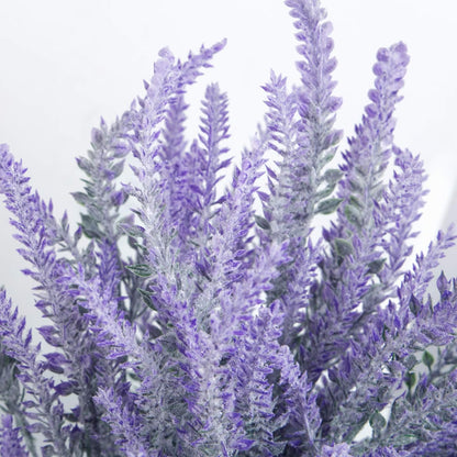10 Bundles Fake Flowers Artificial Lavender Plants, Purple | Faux plastic plants for home wedding kitchen garden patio porch window box office table centerpieces indoor outdoor decor
