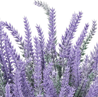 10 Bundles Fake Flowers Artificial Lavender Plants, Purple | Faux plastic plants for home wedding kitchen garden patio porch window box office table centerpieces indoor outdoor decor