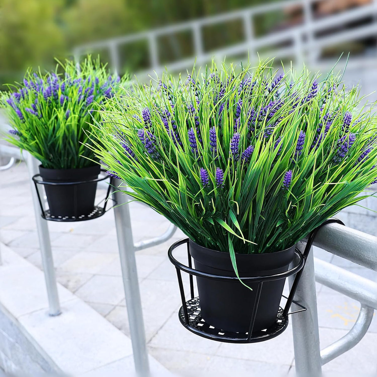 2 Sets Potted Artificial Plants for Outdoor, Pre-Made