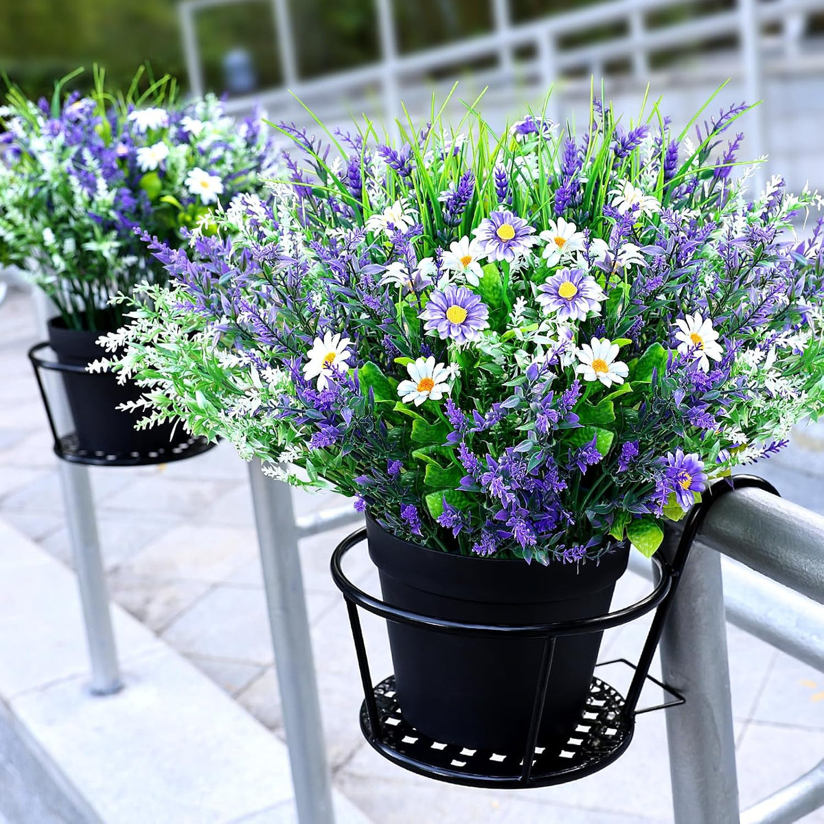 2 Sets Potted Artificial Plants for Outdoor, Pre-Made