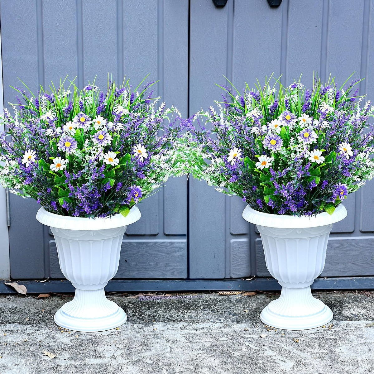 2 Sets Potted Artificial Plants for Outdoor, Pre-Made