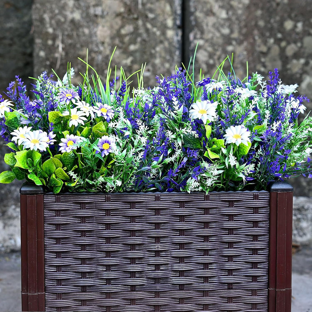 2 Sets Potted Artificial Plants for Outdoor, Pre-Made