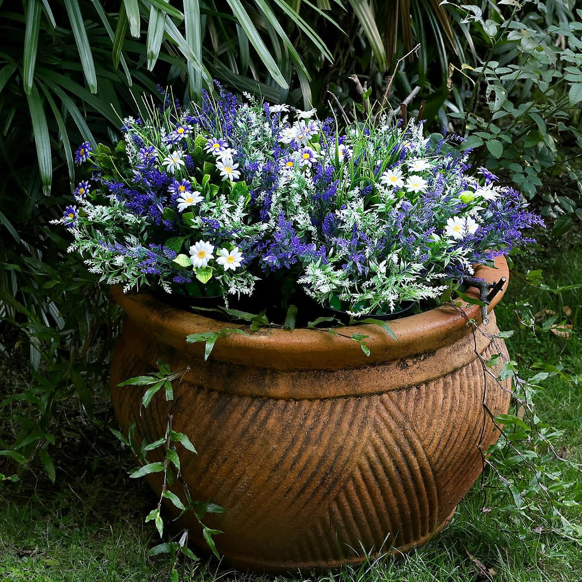 2 Sets Potted Artificial Plants for Outdoor, Pre-Made
